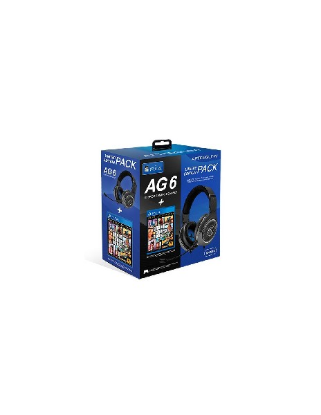 Pack Auriculares gaming - PDP AG6 Wired Afterglow, Con cable, Micrófono + PS4 GTA V (Premium Edition)