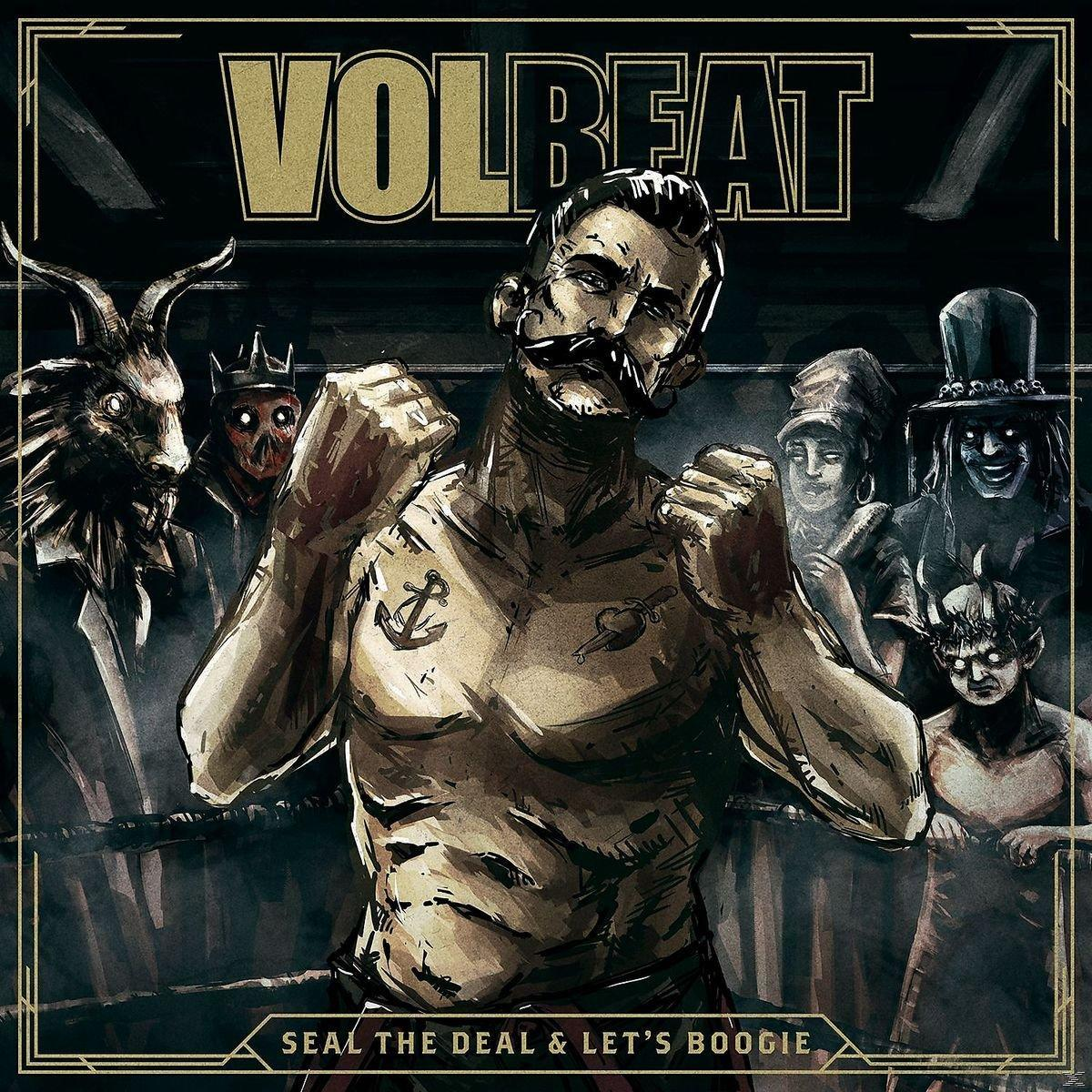 A Volbeat album borítója, tetovált férfival, bokszring háttérrel és más karakterekkel.