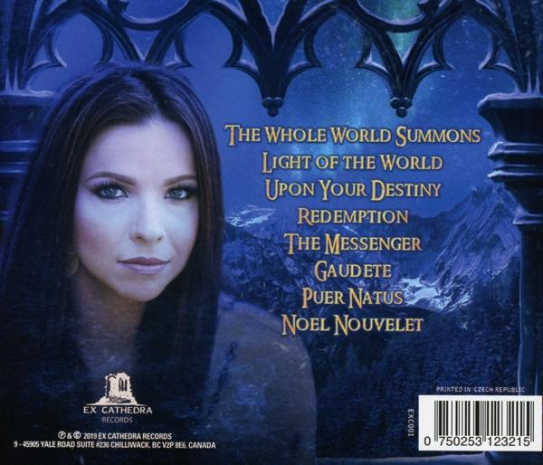 Albumcover mit Frau und Bergpanorama, Songtiteln und Text.