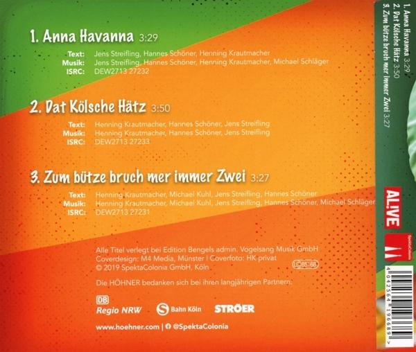 Rückseite einer CD-Hülle mit Songtiteln, Künstler- und Albuminformationen und farbenfrohem Design.