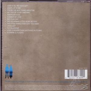 Album-Rückseite mit Titelliste und einer Silhouette von zwei Personen.