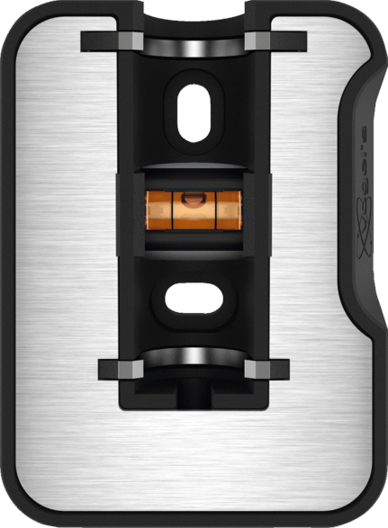 A black level with a silver backing, with a bubble in the center.