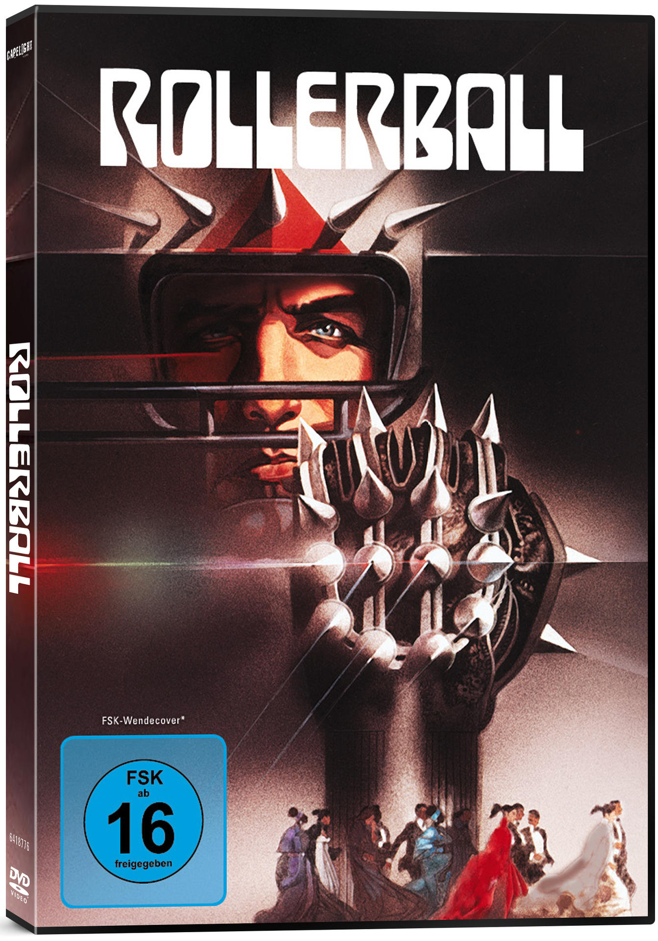 Rollerball DVD-Cover mit einem Mann in einem Helm.