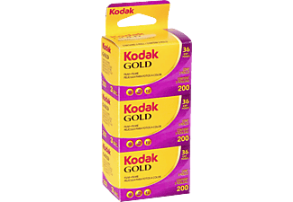 KODAK GOLD 200 135-36 3x - Pellicola analogica (Giallo/Viola)