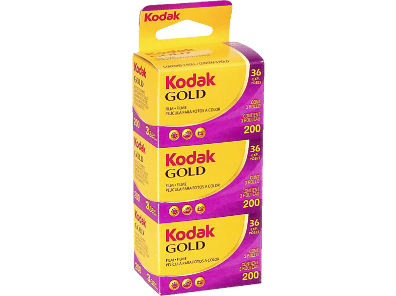 KODAK GOLD 200 135-36 3er - Analogfilm (Gelb/Lila)