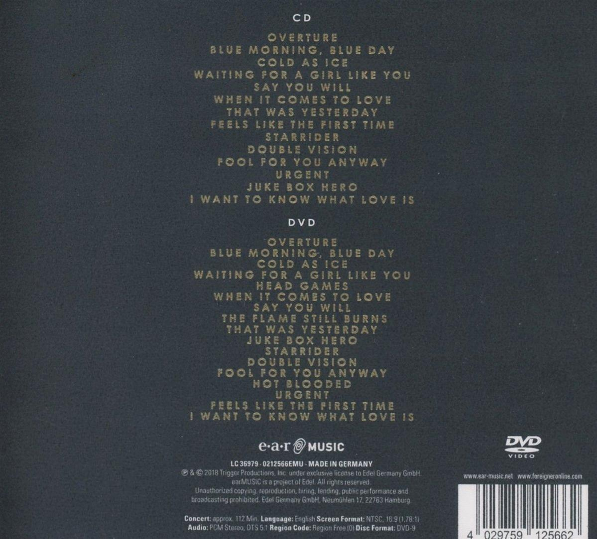 Rückseite einer CD mit Titellisten und Credits. Der Text ist weiß auf dunklem Hintergrund. Die CD ist aus Deutschland.