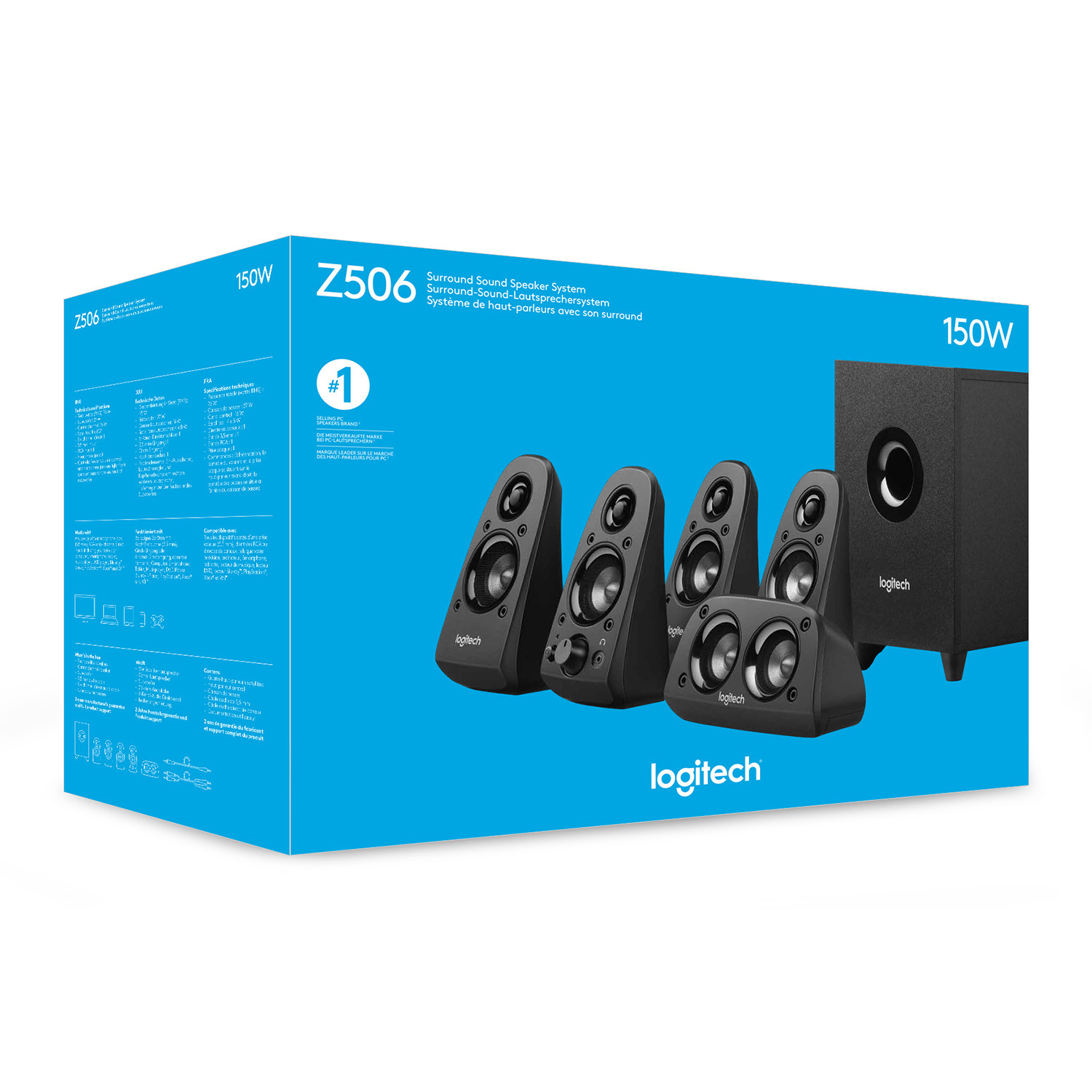 LOGITECH Z506 PC-Lautsprecher (5.1 Lautsprechersystem, Schwarz