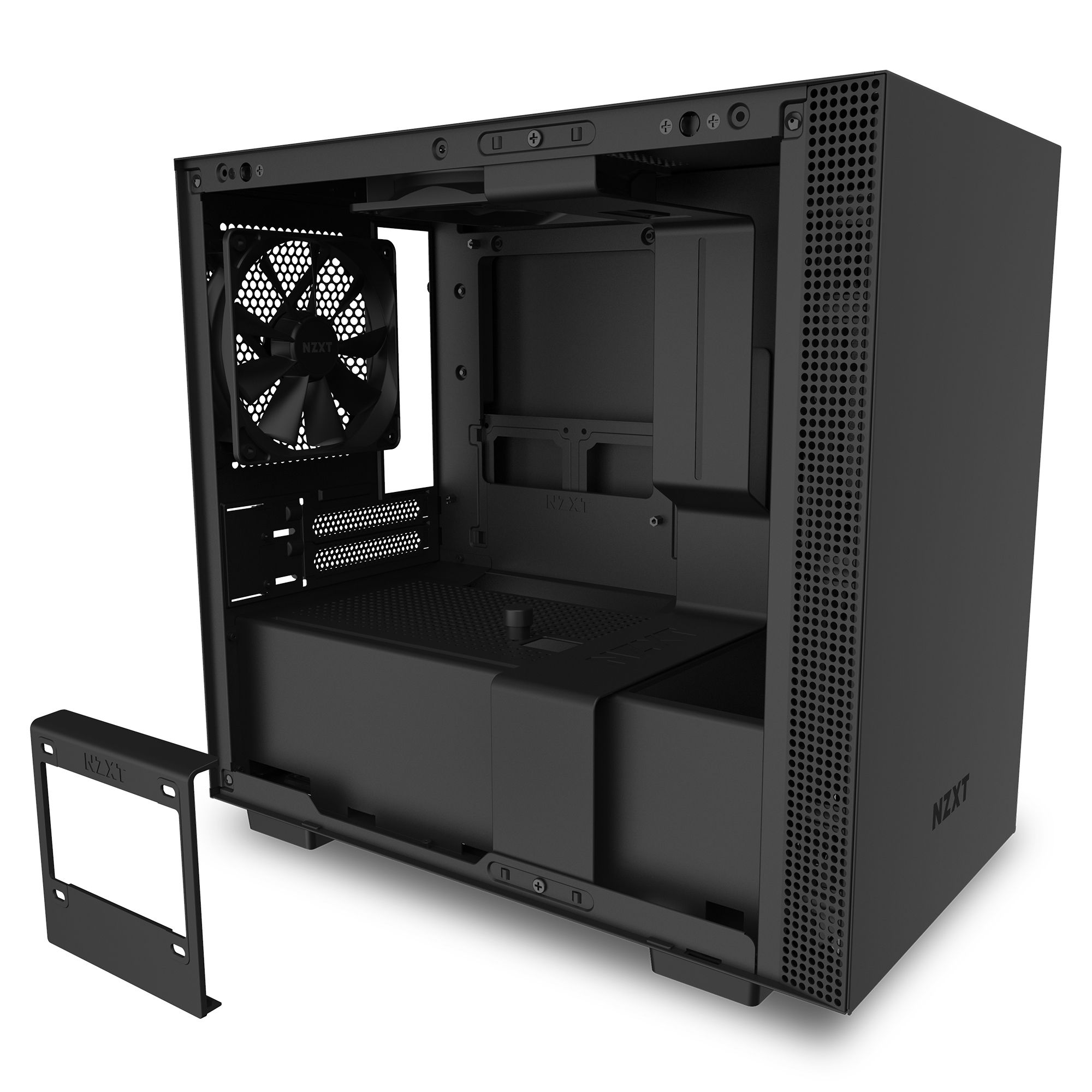 NZXT H210 PC-Gehäuse, Schwarz/Schwarz