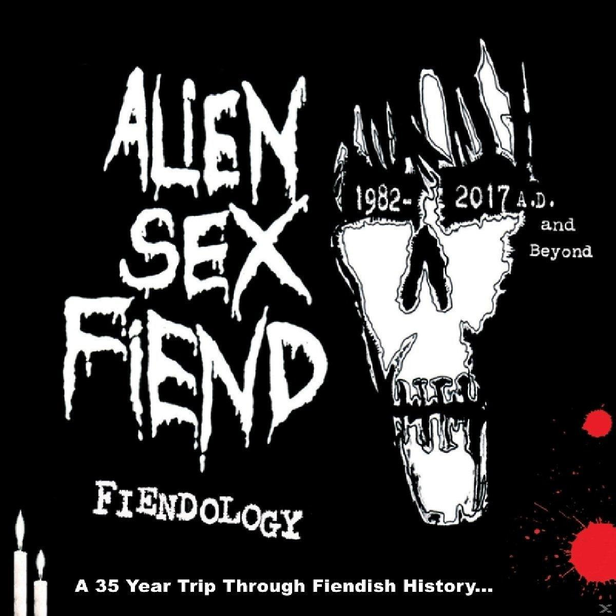 Alien Sex Fiend Albumcover. Totenkopf-Grafik, schwarzer Hintergrund, und Text.