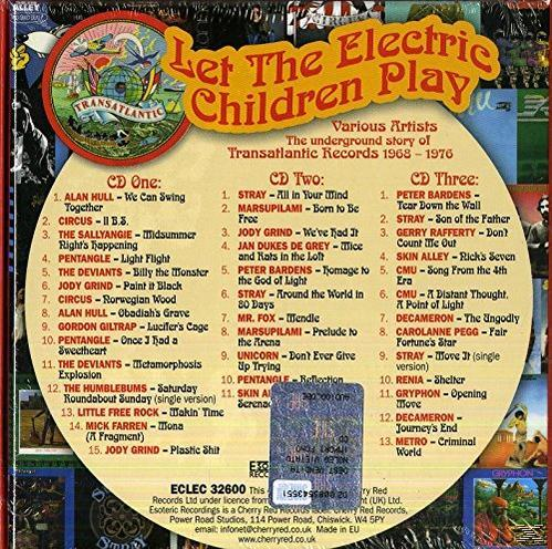 CD-Cover des Albums "Let The Electric Children Play". Text und Bilder im Retro-Stil.