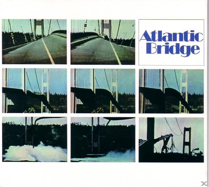 Albumcover mit Brückenbildern. Oben Straße, Mitte Brücke, unten Wasser. Text 'Atlantic Bridge'.