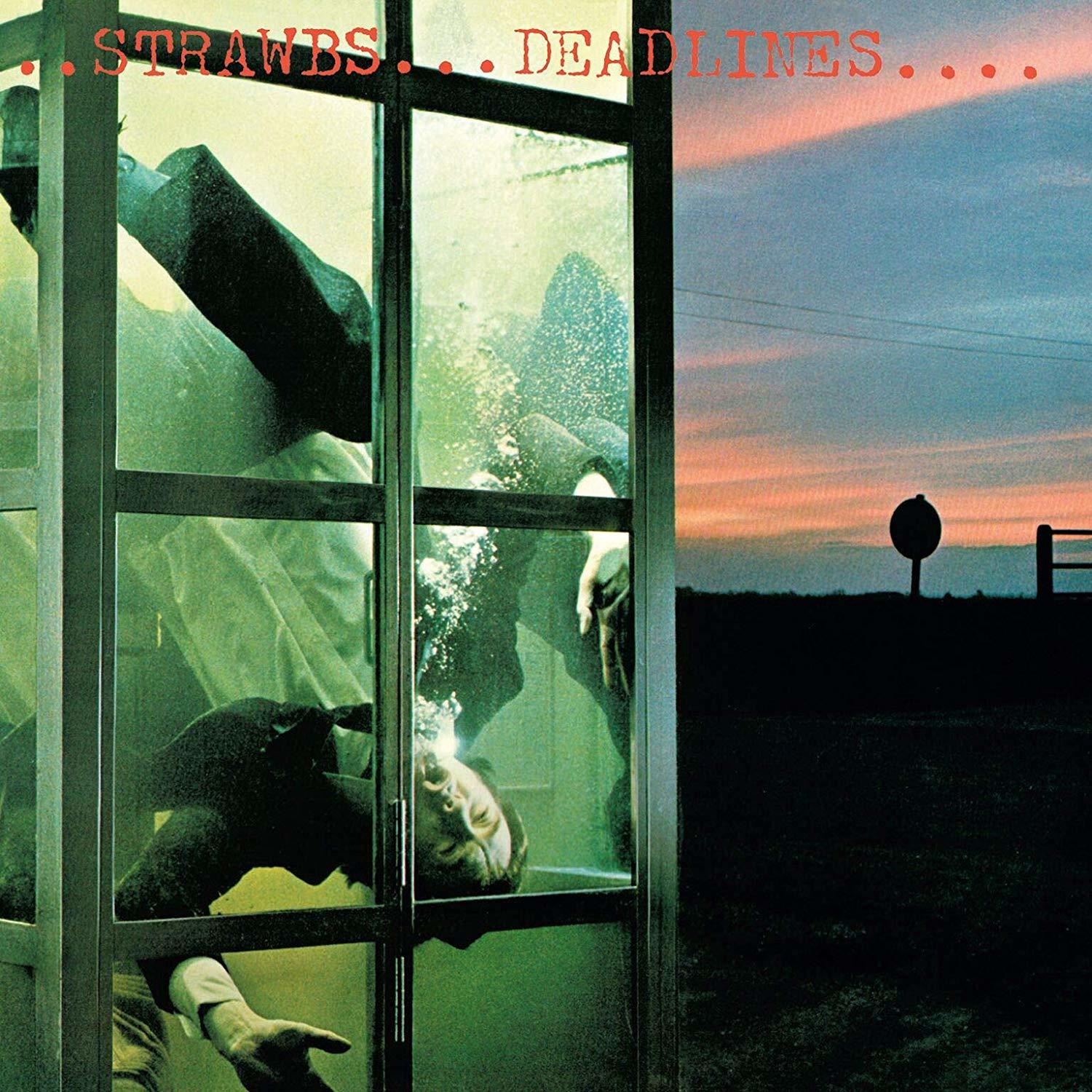 Albumcover eines Mannes in einer Telefonzelle mit Wasser, mit Sonnenuntergangshintergrund und Text.