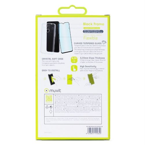Funda + Protector - Muvit MUPAK0429, Para Oppo AX7, Flexible, Anti rayaduras, Vidrio templado, Transparente