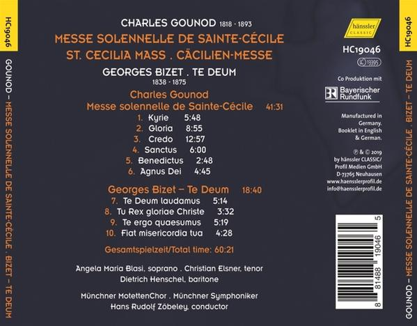 Pochette de CD avec texte : Gounod, Bizet. Détails sur la liste des pistes, les interprètes et la production.