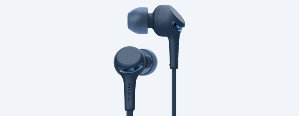 Auriculares inalámbricos - Sony WI-XB400, De botón, Bluetooth, Cancelación ruido, Autonomía 15h, Azul