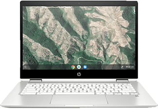 HP Chromebook x360 14b-ca0300ng, Chromebook mit 14 Zoll Display Touchscreen, Intel® Celeron® Prozessor, 4 GB RAM, 64 GB eMMC, Intel® UHD Grafik 600, Weiss