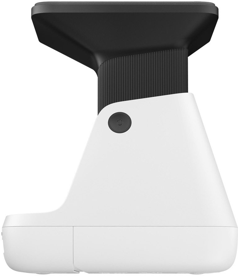 Witte camera met een zwarte bovenkant.