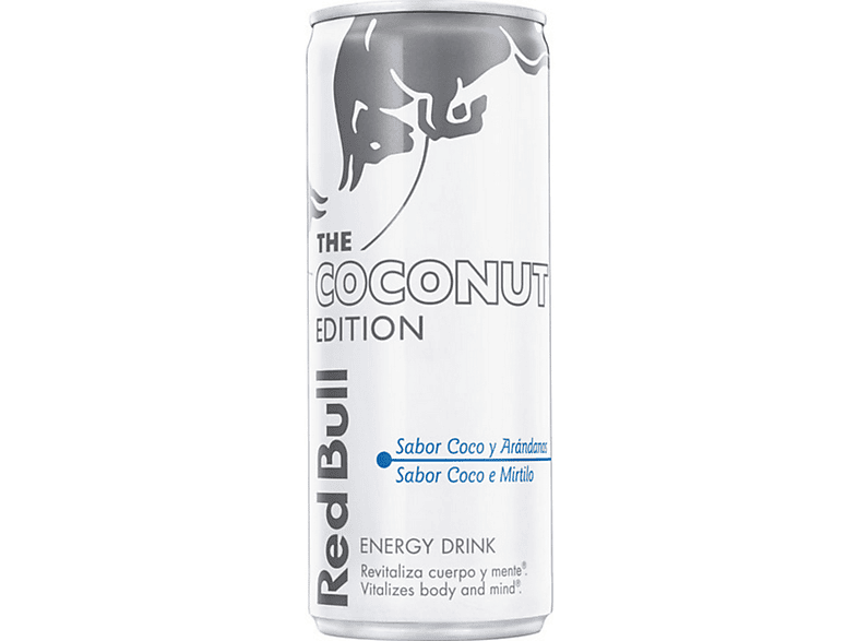 Bebida Energética - Redbull The Coconut Edition, Sabor coco y arándanos, 25 cl., Lata, Blanca