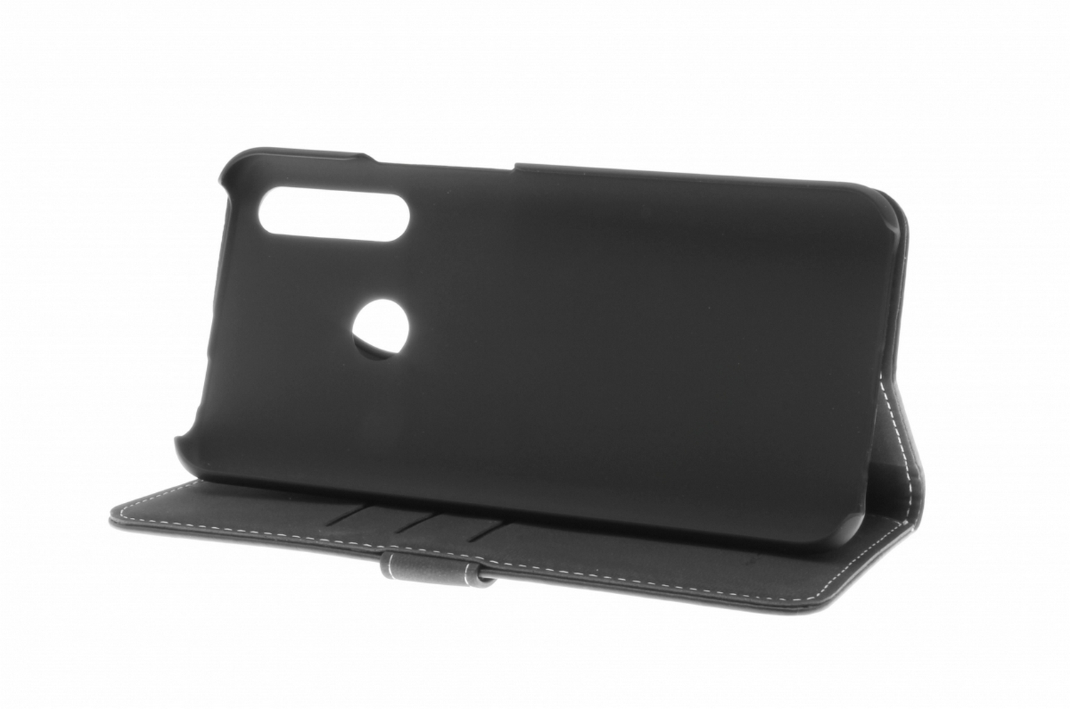 Funda - KSIX B0800FU81, Para Huawei P Smart Z, Con tapa, Ranura para tarjetas, Polipiel, Standing, Negro