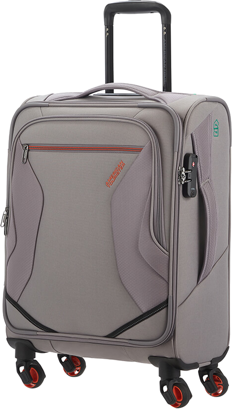 AMERICAN TOURISTER Eco Wanderer Spinner gurulós bőrönd, 55/20, szürke (83G*08001)