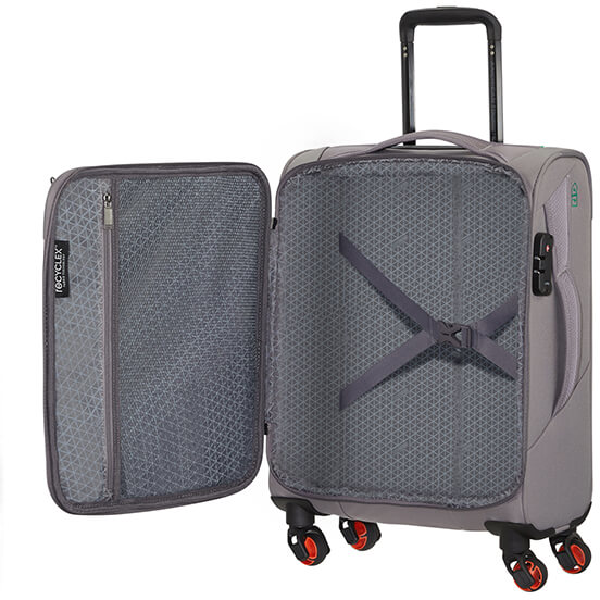 AMERICAN TOURISTER Eco Wanderer Spinner gurulós bőrönd, 55/20, szürke (83G*08001)