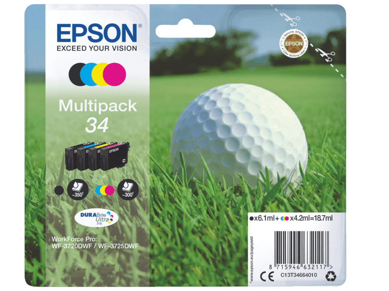 EPSON 34 Multipack Eredeti Tintapatron 1x6,1 ml+3x4,2 ml (C13T34664010)