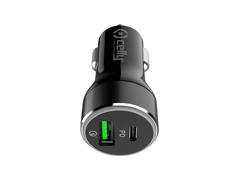 celly 1 usb 1 type c 24w super arac sarj cihazi siyah
