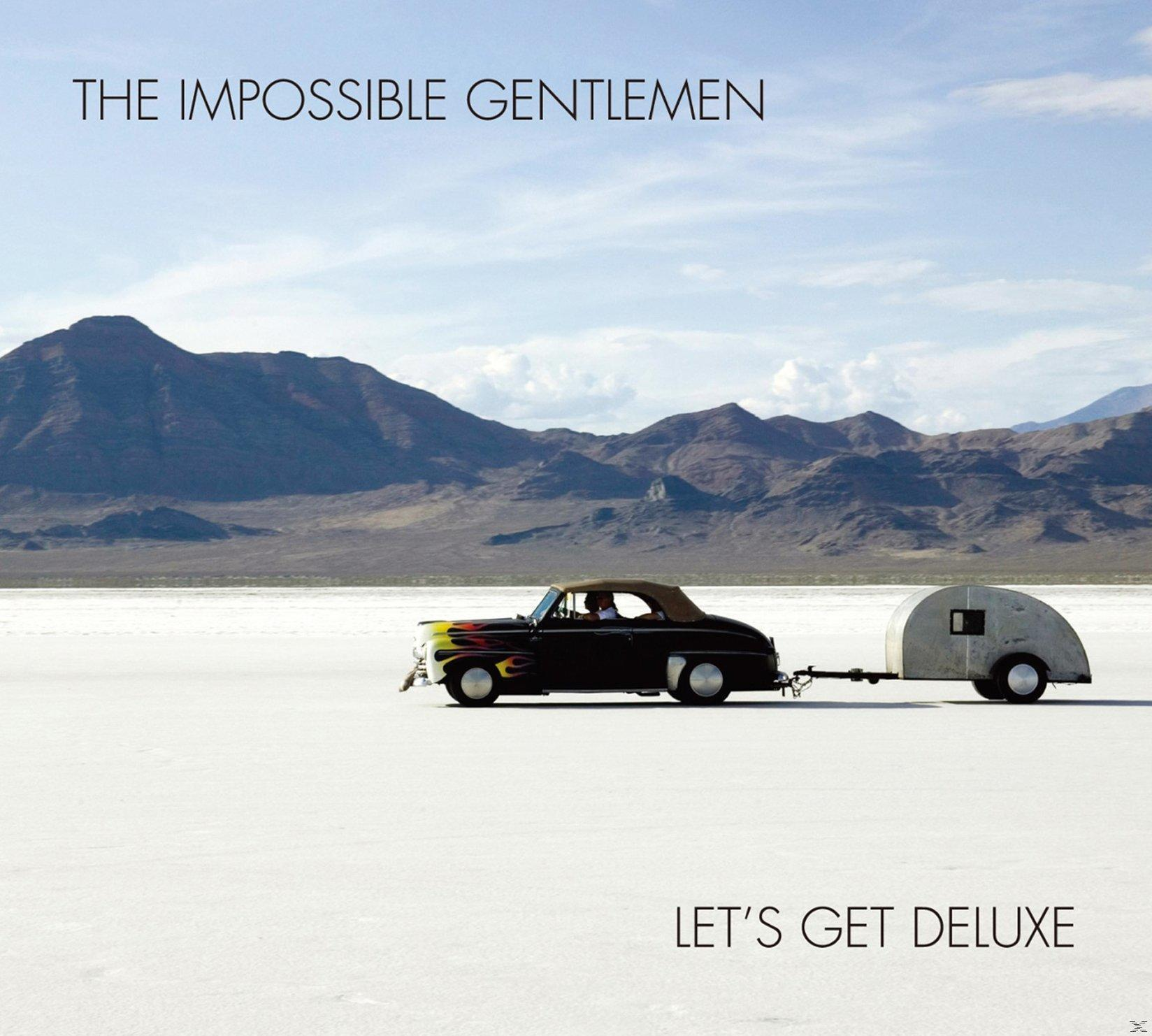 Album borító. Egy fekete autó pótkocsival egy fehér felületen. A 'The Impossible Gentlemen' név felül.