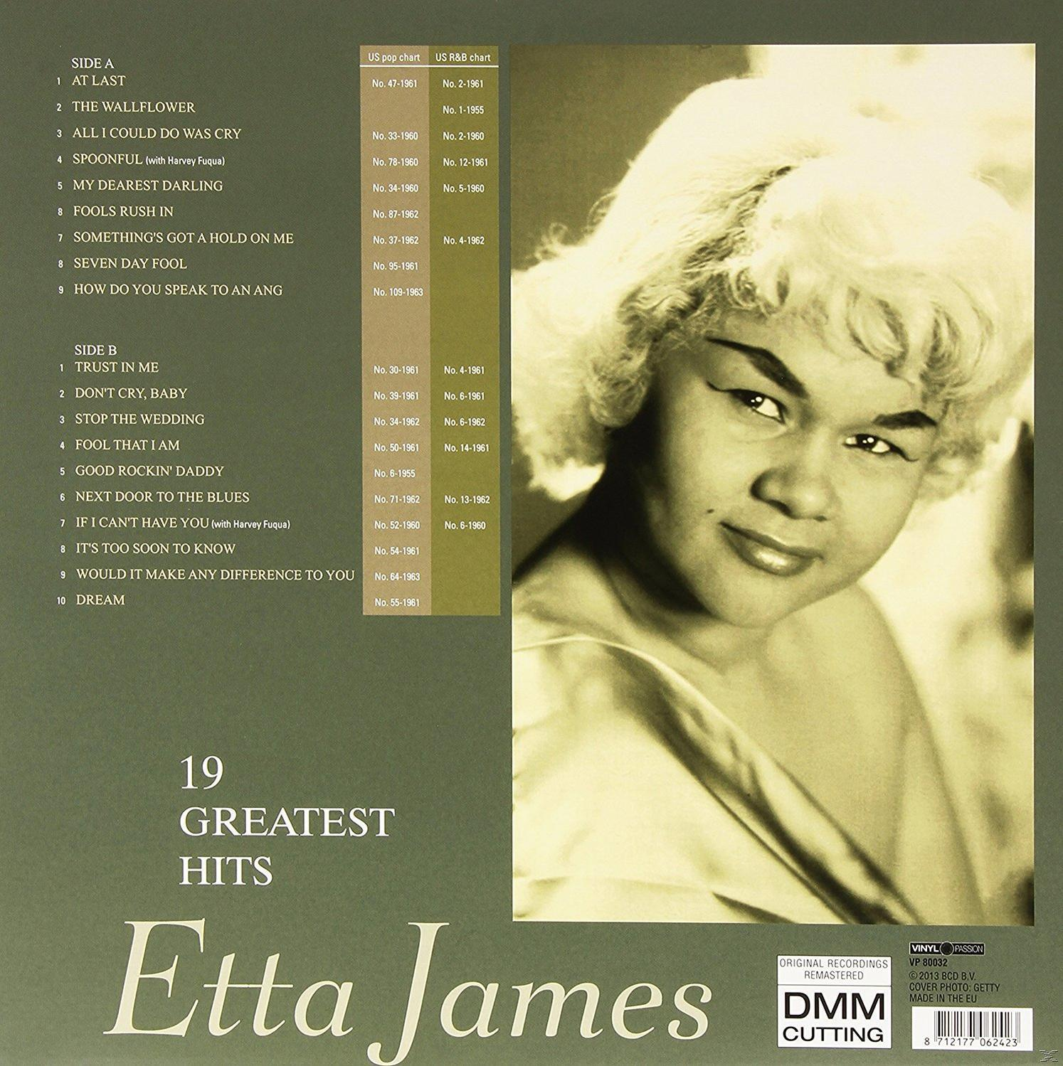 Egy Etta James album borítója. James portréját és a számok listáját mutatja zöld háttéren.