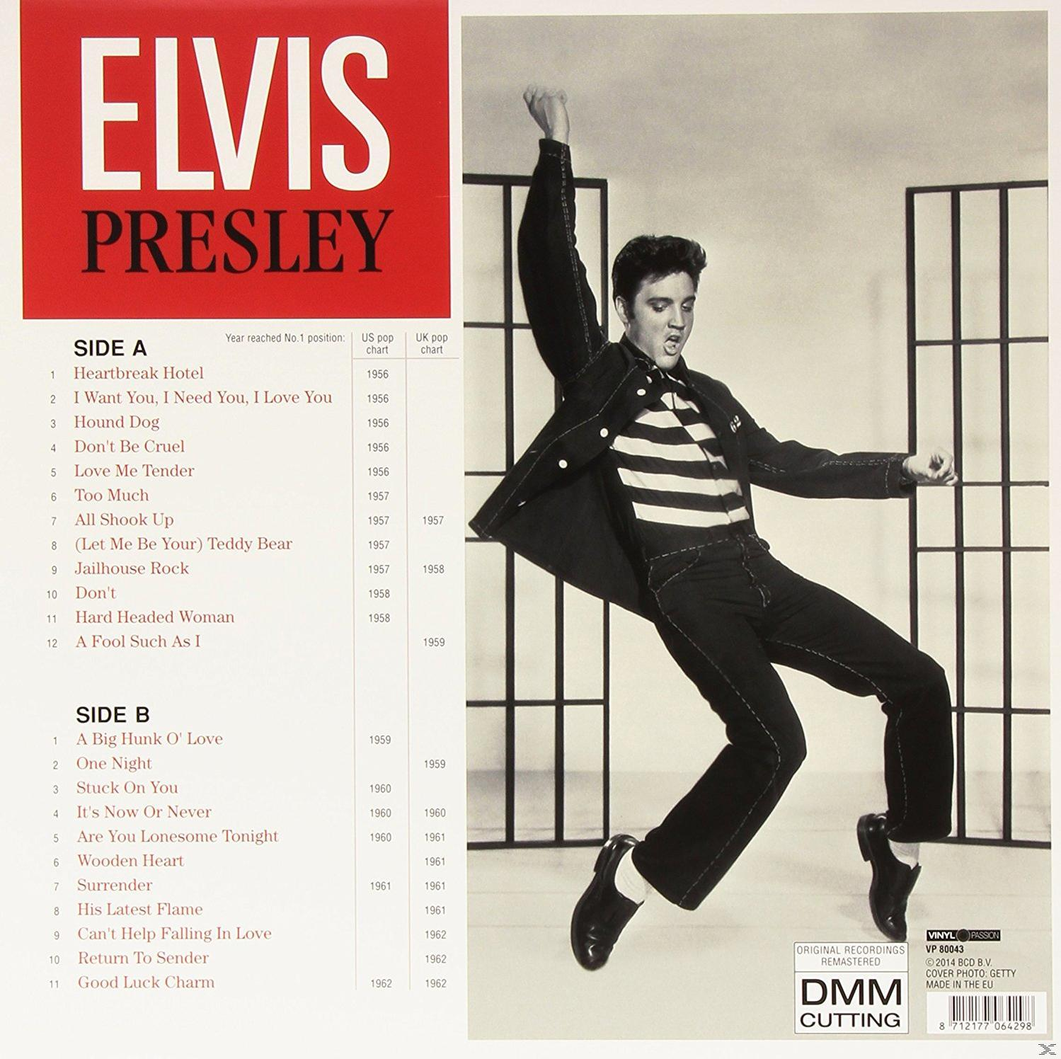Elvis Presley bakelit lemez album borítója. Elvis akcióban, a számlisták és album részletei.