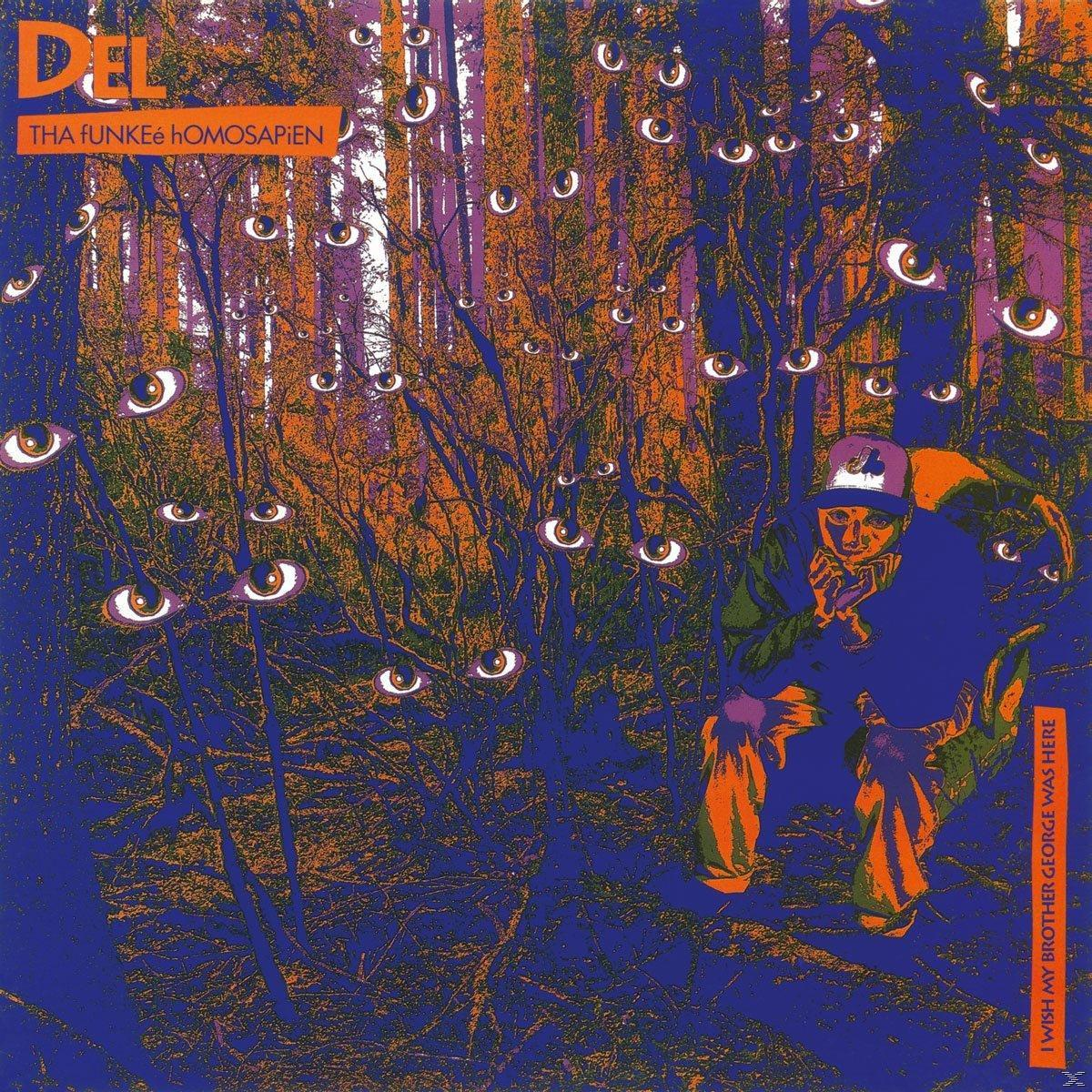Del Tha Funkee Homosapien album borítója, férfi az erdőben szemekkel, szöveggel.