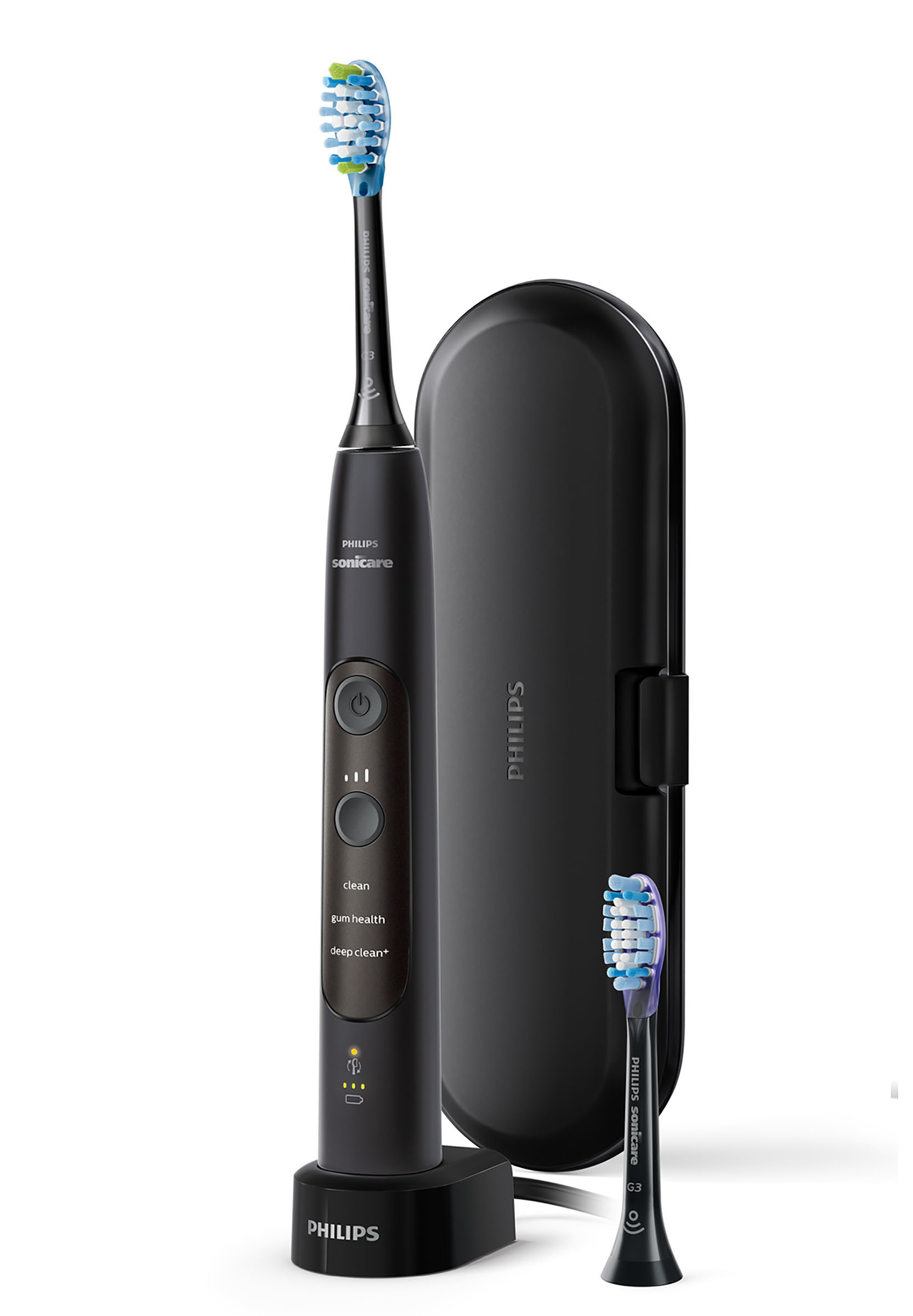PHILIPS Sonicare HX9601/02 ExpertClean 7300
 Elektrische Zahnbürste Schwarz, Reinigungstechnologie: Schalltechnologie