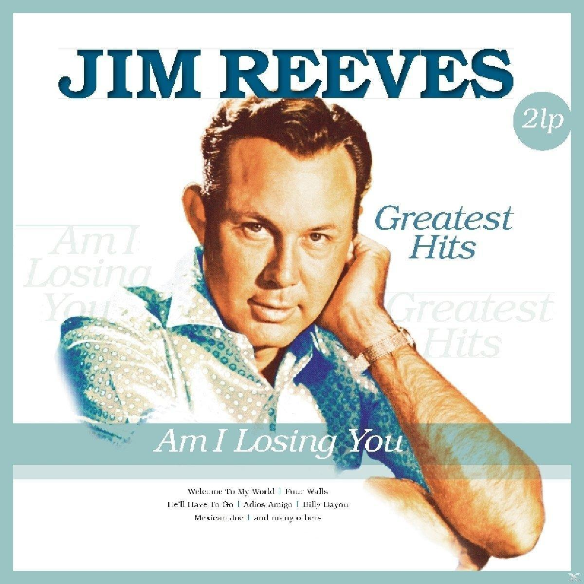 Album borító Jim Reeves-szel világoskék ingben, a kamerába nézve, szöveggel.