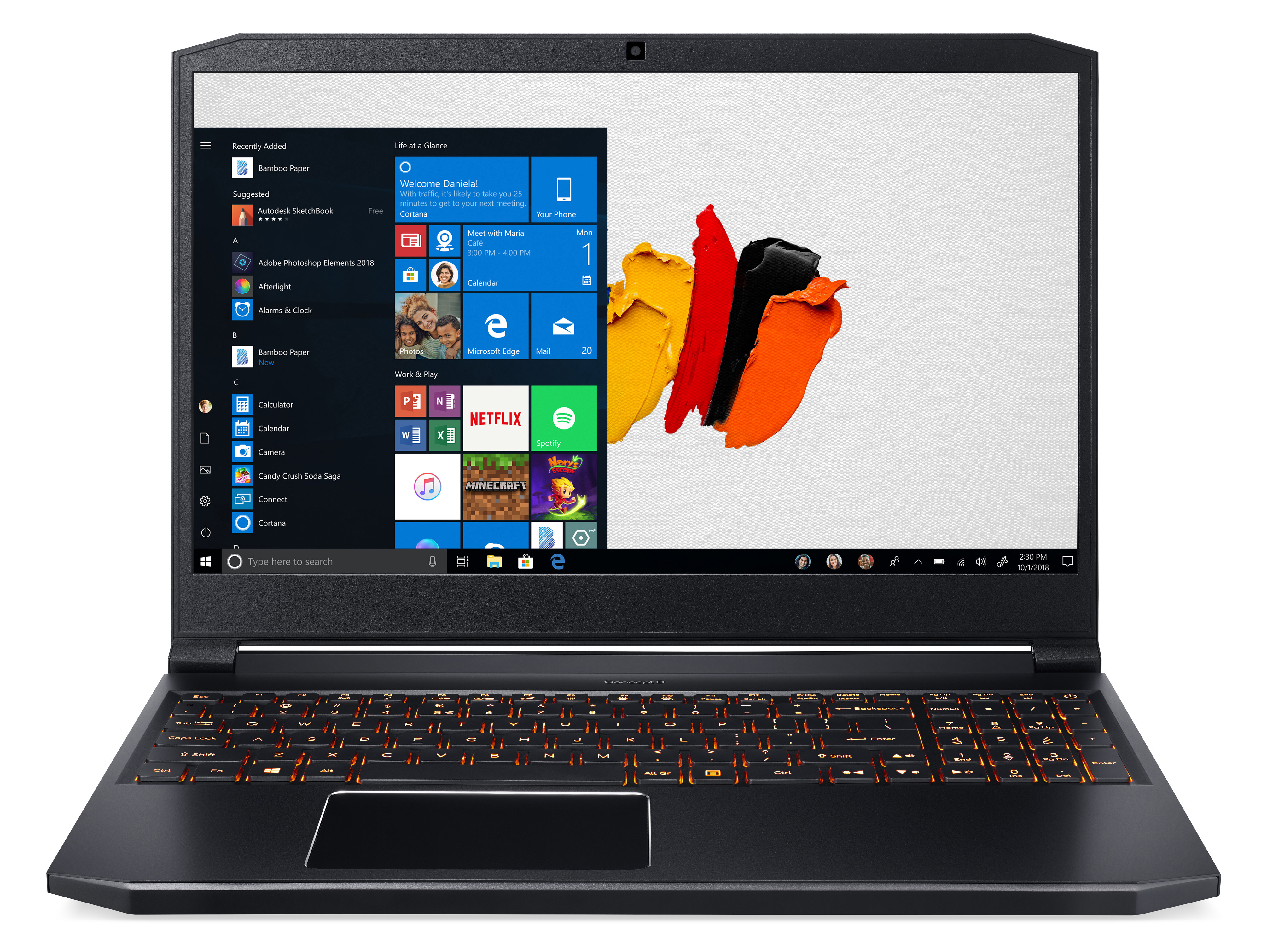 Zoll Intel® RAM, Pro Gaming SSD, RTX i7 ACER mit Quadro 15,6 (CN515-71P-75FQ), Prozessor, 1 Core™ Schwarz Notebook 3000, 5 ConceptD TB 32 GB Display,