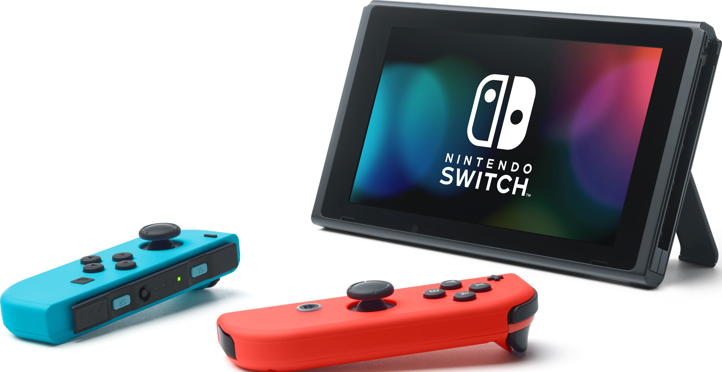 NINTENDO Switch neonrot/blau (neue Edition) mit Mario Kart 8 Deluxe (digitale Vollversion)