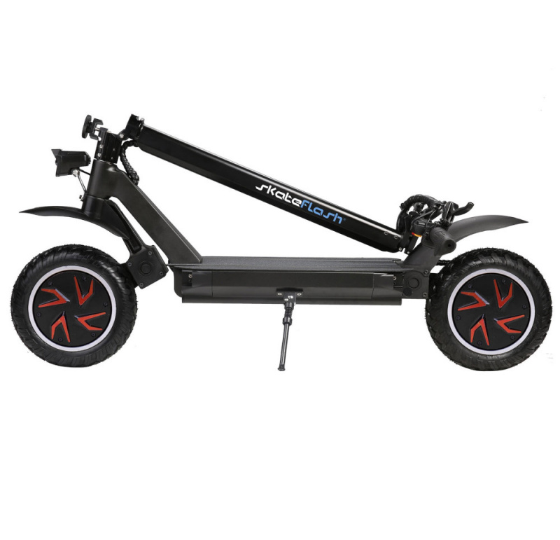 Patinete Eléctrico - Skateflash SK Urban XL Dual Motor, 2000 W, Autonomía 60 km, Rueda 10", Luces LED, Negro