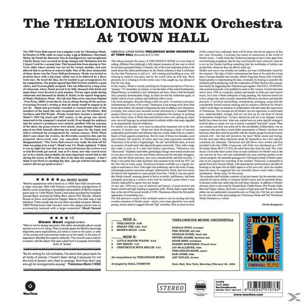Egy oldal szöveggel és képekkel. A szöveg a Thelonious Monk Orchestráról szól.