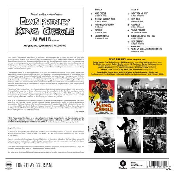 A 'King Creole' album borítója, Elvis Presley-vel.