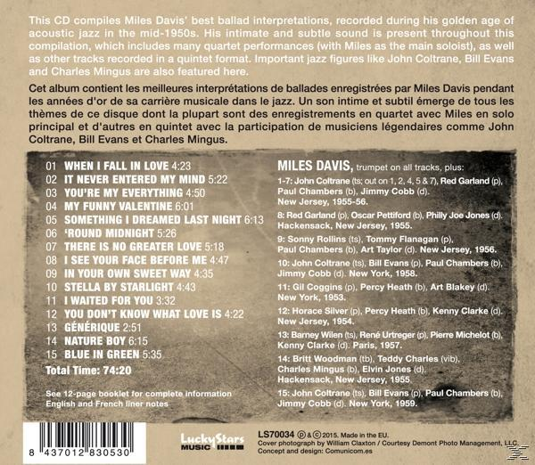 Album hátlapja a számok listájával és a jazz válogatás stáblistájával.