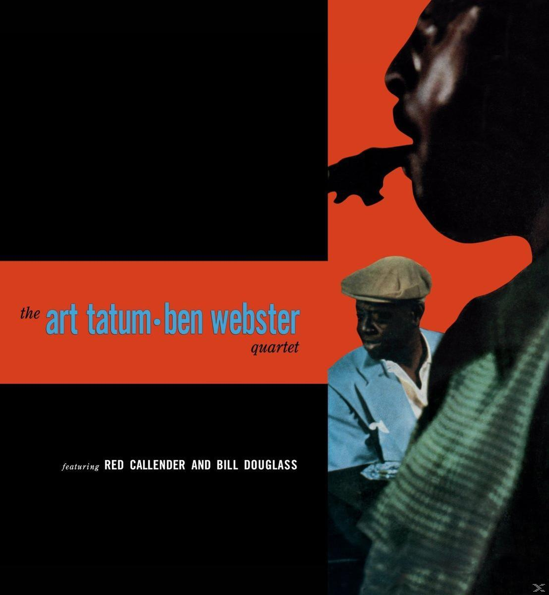 Album borító. Fekete és piros design. Zenészek sziluettjei. Szöveg: The Art Tatum-Ben Webster Quartet és nevek.