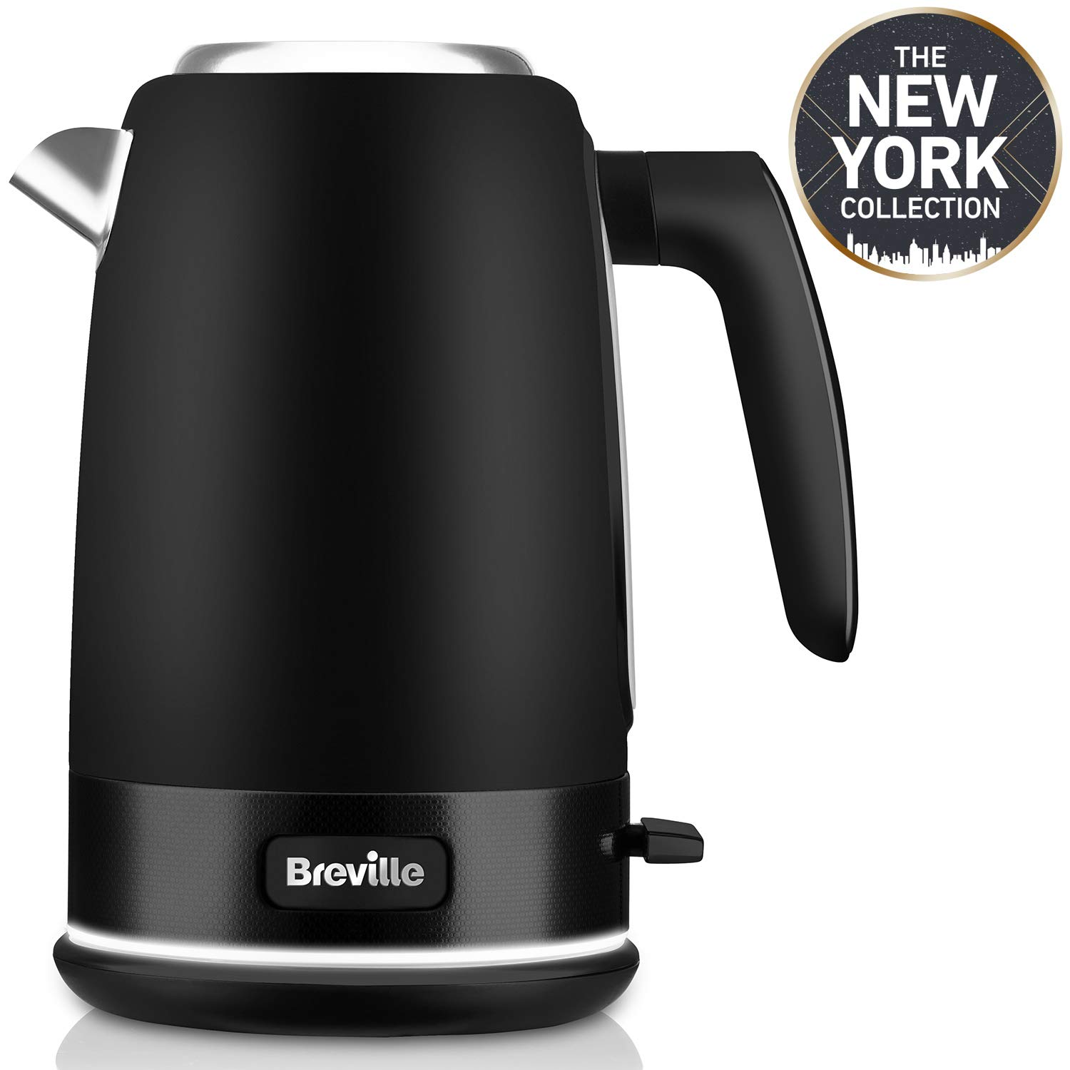 Hervidor de agua -  Breville VKT0146X01, 1.7 L, 8 Tazas, 2.4 kW, Ebullición rápida, Colección New York, Negro