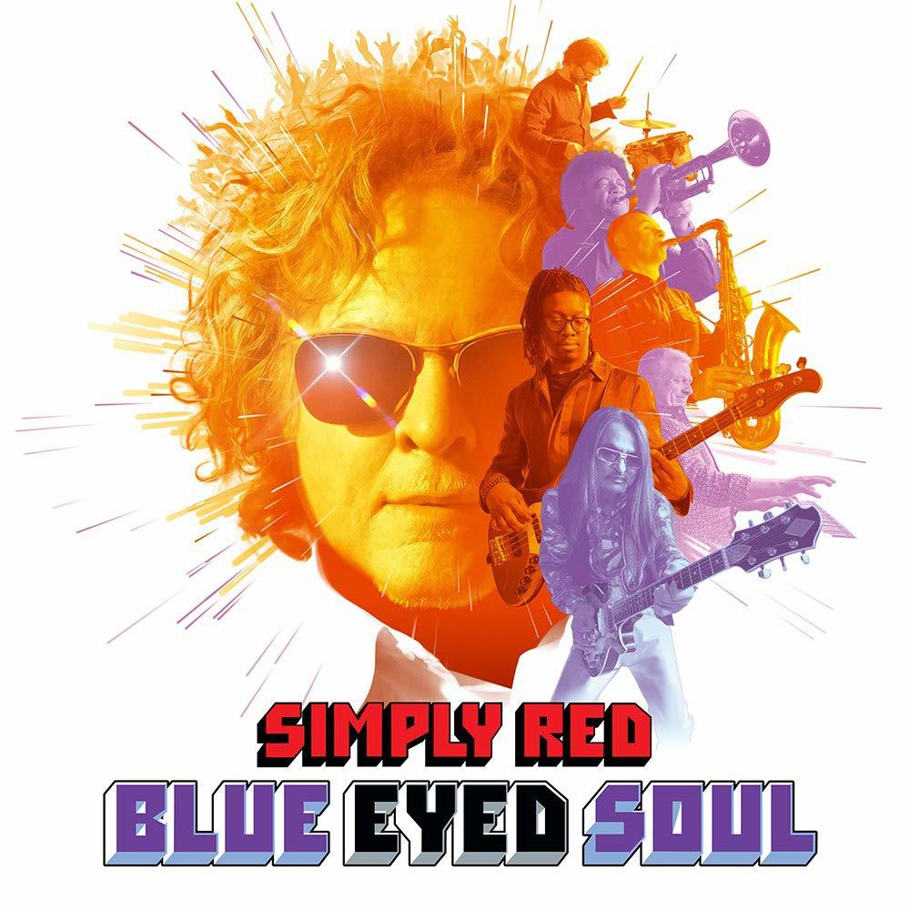 Album borító egy napszemüveges férfival és egy zenekarral. A Simply Red név látható.