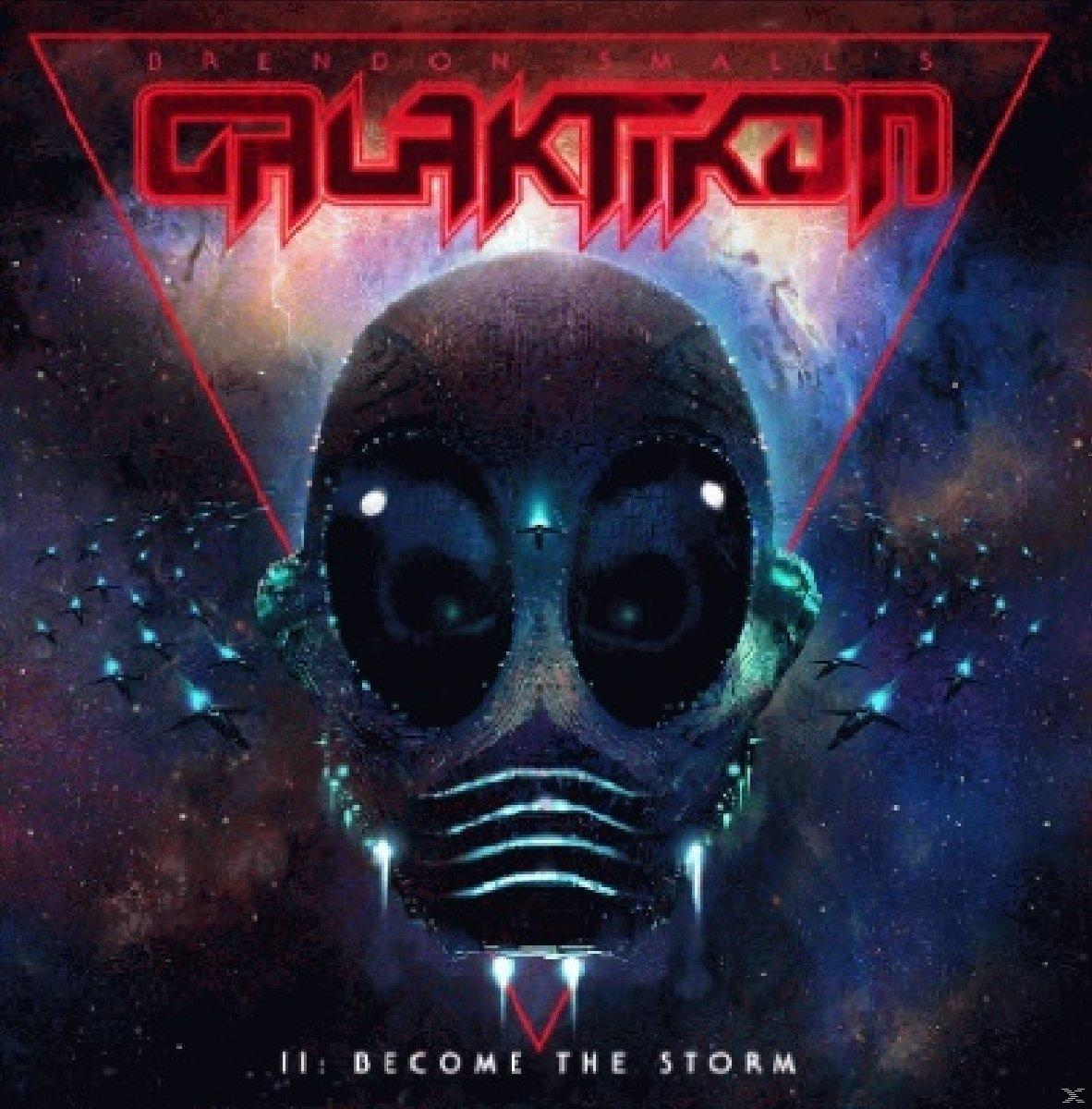 Albumcover: 'Galaktikon II: Become the Storm' mit einer schädelgesichtigen Figur und Weltraumhintergrund.