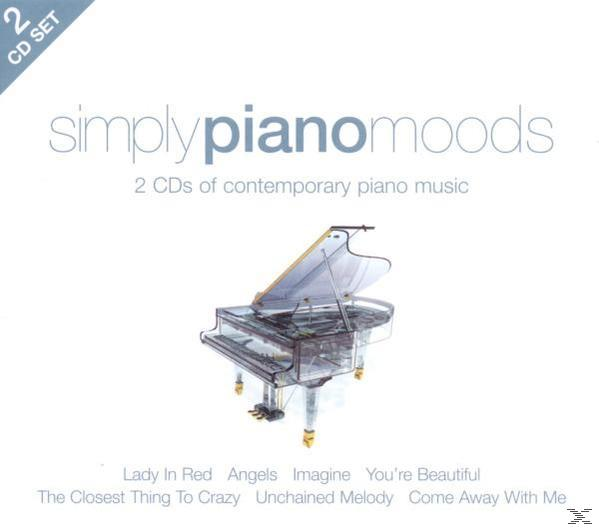 CD borító: 'Simply Piano Moods' zongoraképpel és dalfeliratokkal.