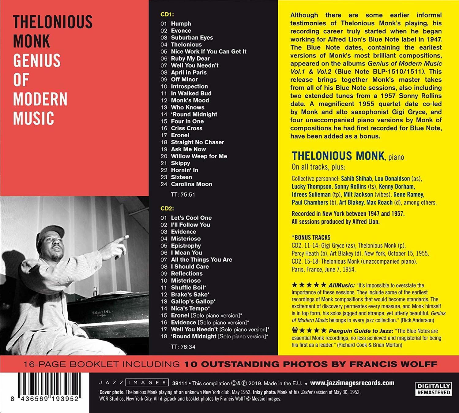 Thelonious Monk - Genius Of Modern Music  - (CD)