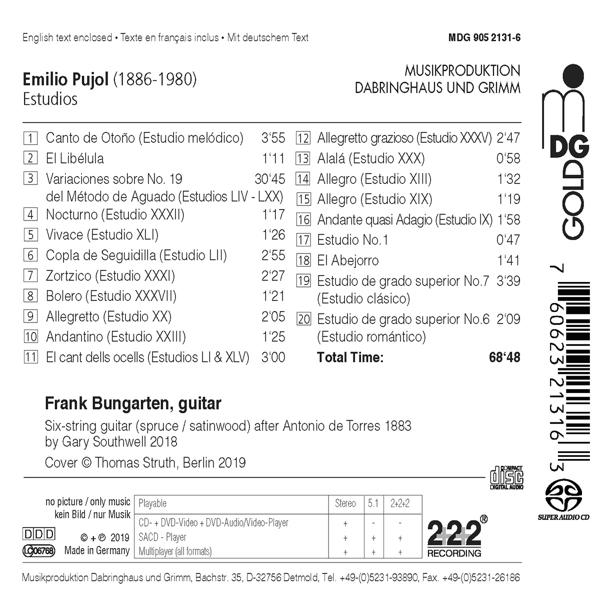 Frank (gitarre) Bungarten - Estudios  - (SACD Hybrid)