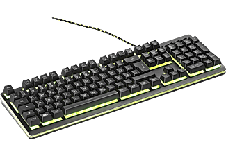 SNAKEBYTE Key:Board Pro - Gaming Tastatur, Kabelgebunden, QWERTZ, Rubber dome, Schwarz/Gelb