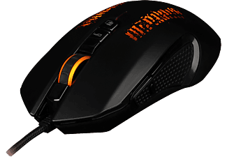 KÖNIX World of Tanks M-30 Shooter - Gaming Maus, Kabelgebunden, Optisch mit Laserdioden, 4000 dpi, Schwarz/Orange