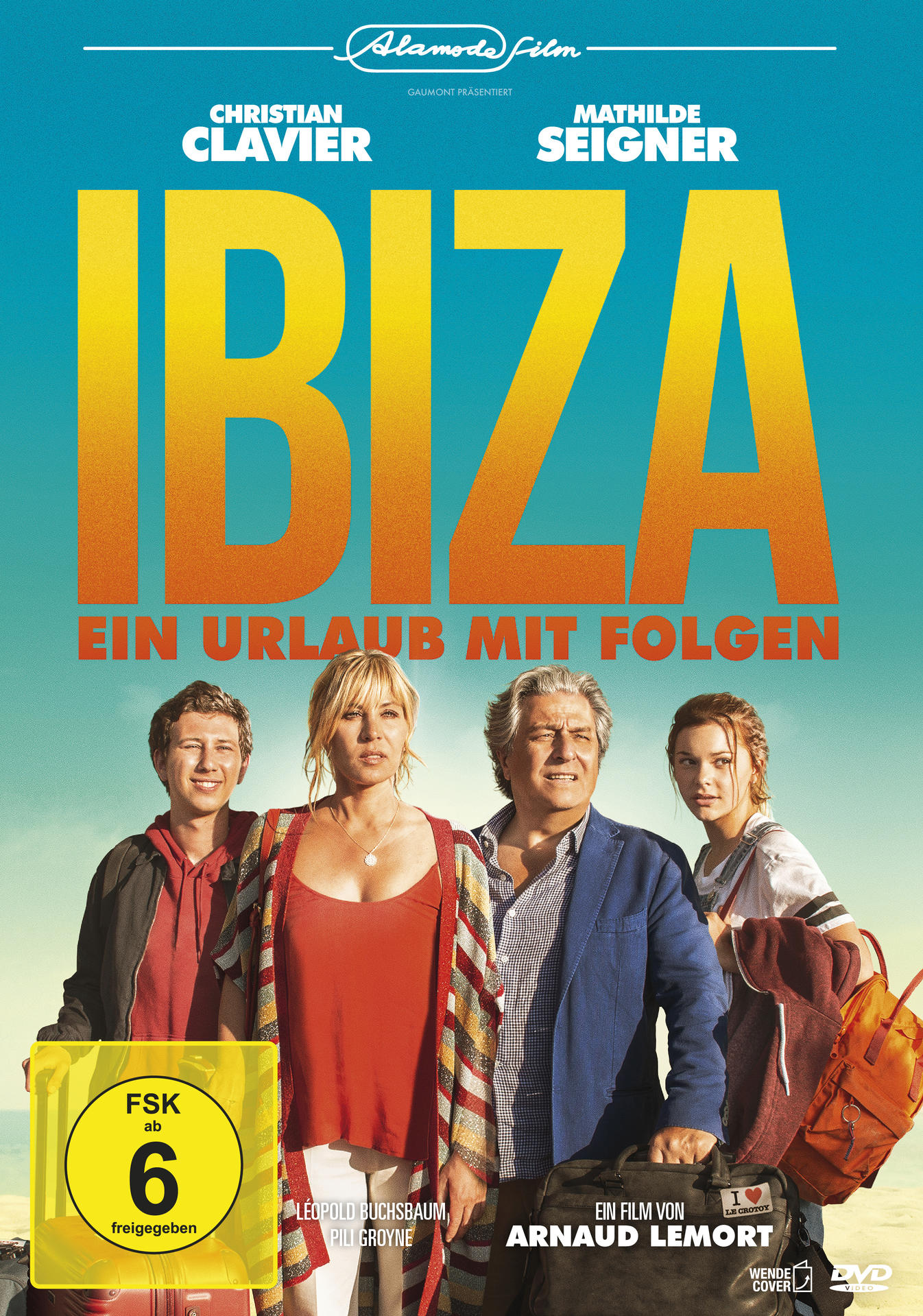Filmcover: Ein Mann und eine Frau, mit gelbem Hintergrund und dem Titel 'Ibiza'.