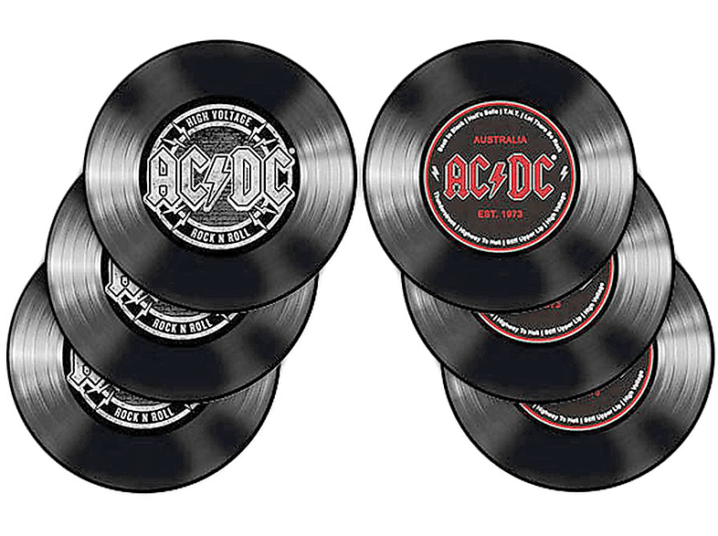 ROCKBITES AC/DC Schallplattenuntersetzer 6-teilig Untersetzer